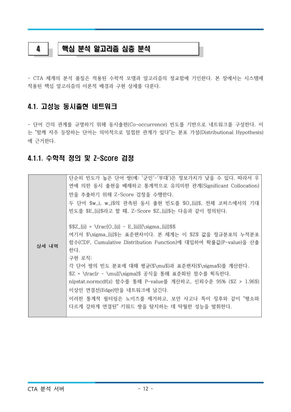 CTA report algorithm page