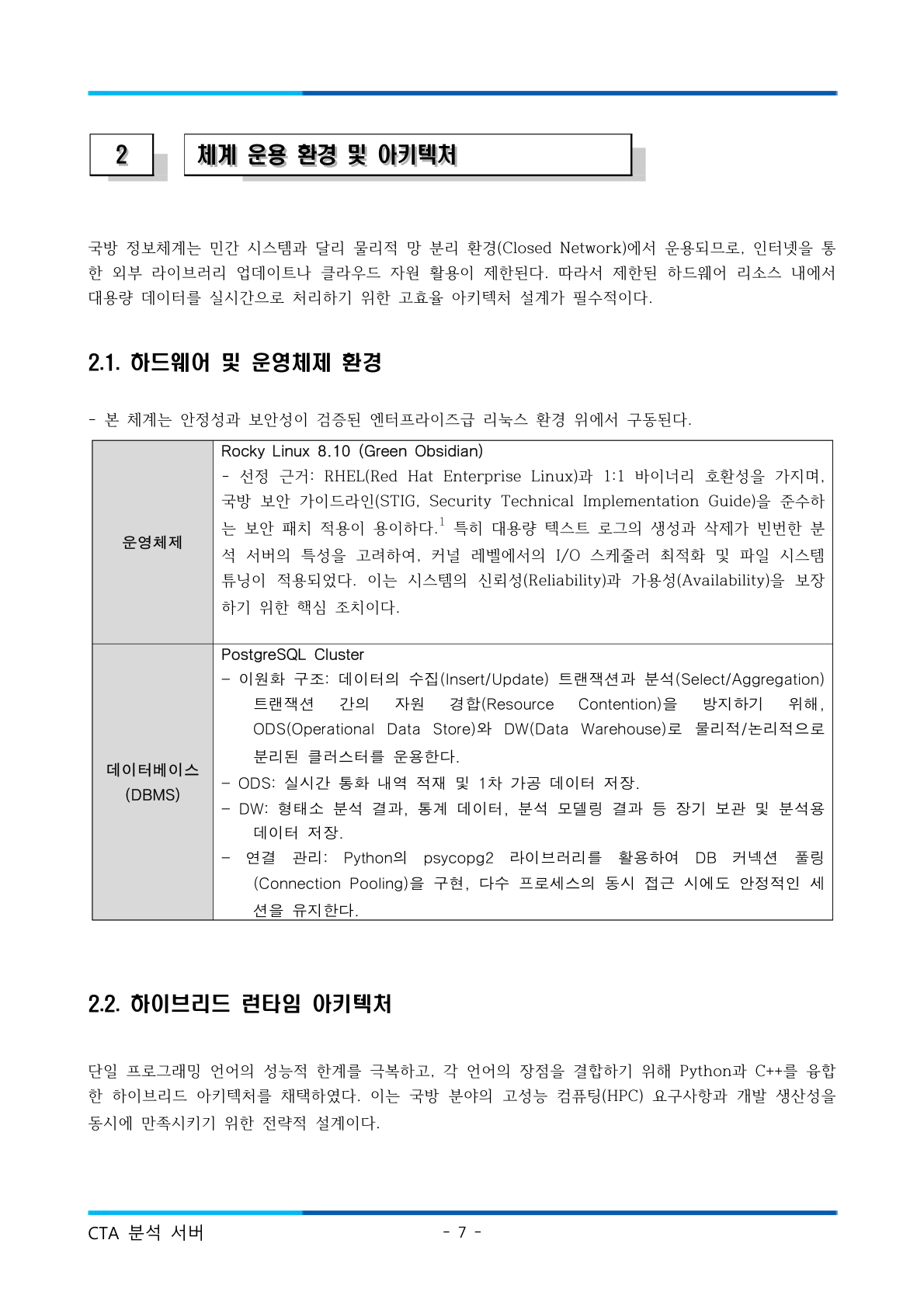 CTA report architecture page