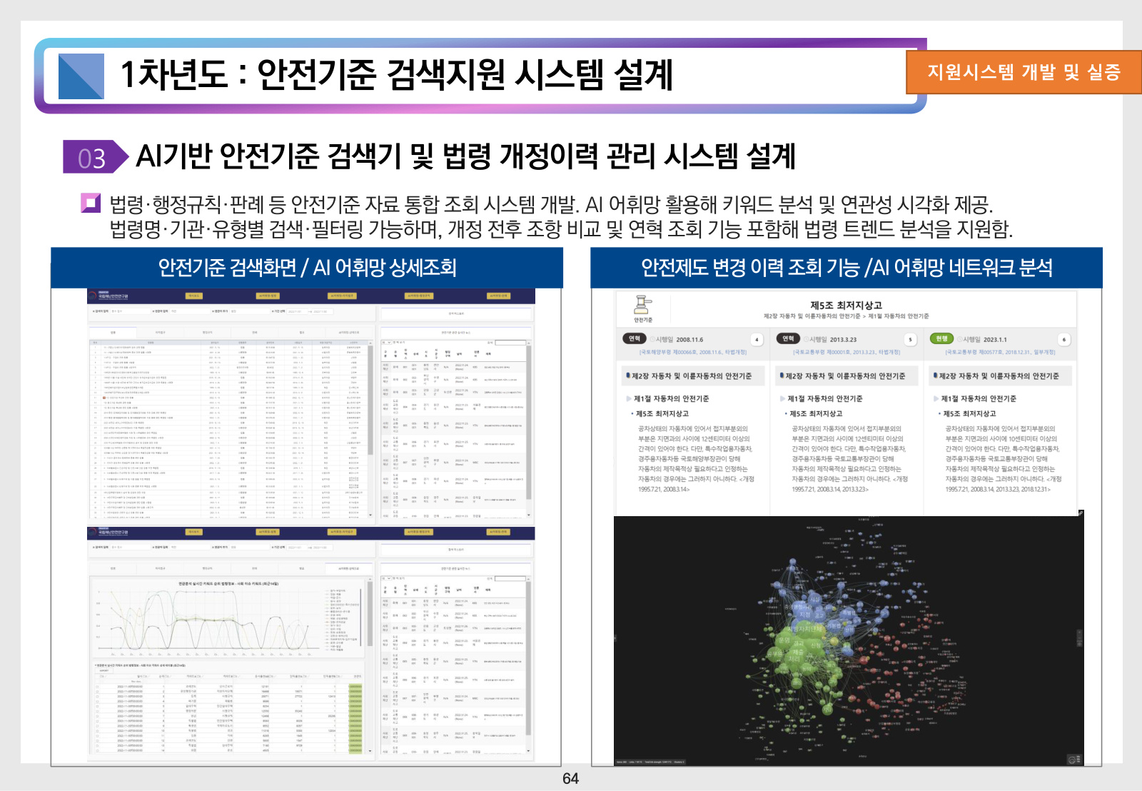 Safety standards search and revision history system